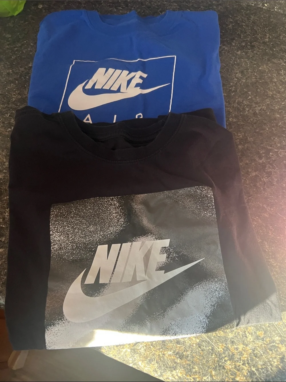 Nike Kids Short-Sleeve Logo Tees in Blue and Black